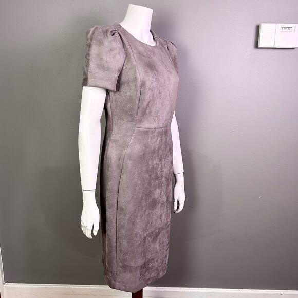 Calvin Klein dress size 10 faux suede NWT mocha brown office work longline suit - Picture 5 of 11